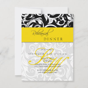 Invitation Dîner de répétition du Monogramme de la torse jaun