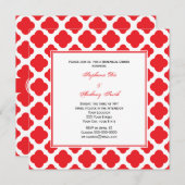 Invitation Dîner de répétition du Motif Monogram Red Quatrefo (Devant / Derrière)
