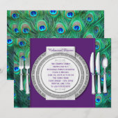 Invitation Dîner de répétition du paon (Devant / Derrière)