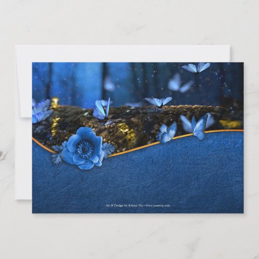 Invitation Dîner de répétition du papillon de la forêt enchan (Dos)