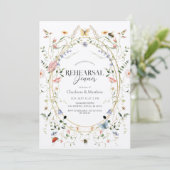 Invitation Dîner de répétition du papillon fleur sauvage (Debout devant)