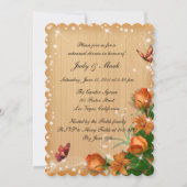 Invitation Dîner de répétition du papillon Floral en bois rus (Devant)