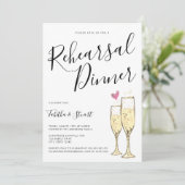 Invitation Dîner de répétition du toast de champagne (Debout devant)