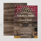 Invitation Dîner de répétition du tonneau de tournesol russe (Devant / Derrière)