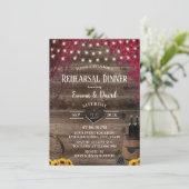 Invitation Dîner de répétition du tonneau de tournesol russe (Debout devant)