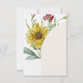 Invitation Dîner de répétition du tournesol fleur sauvage (Dos)