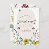 Invitation Dîner de répétition du tournesol fleur sauvage (Devant / Derrière)