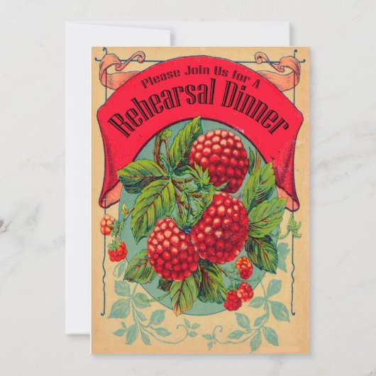 Invitation dîner de répétition du verger du patrimoine rétro (Devant)