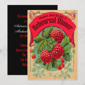 Invitation dîner de répétition du verger du patrimoine rétro (Devant / Derrière)