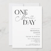 Invitation Dîner de répétition d'une journée (Devant)