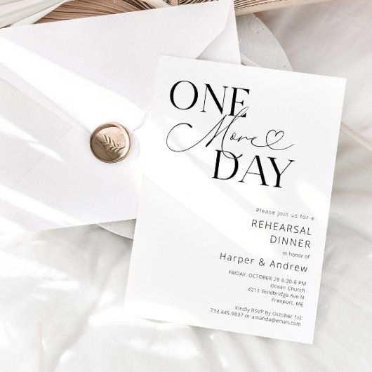 Invitation Dîner de répétition d'une journée