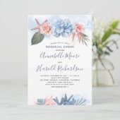 Invitation Dîner de répétition Dusty Blue and Blush Beach (Debout devant)