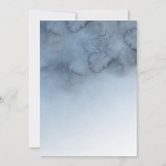 Invitation Dîner de répétition Dusty Blue and Gold Modern (Dos)