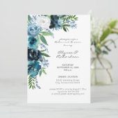 Invitation Dîner de répétition Dusty Blue Floral 2 (Debout devant)