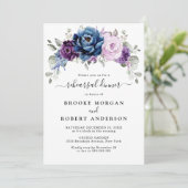 Invitation Dîner de répétition Dusty Blue Purple Lilac Blooms (Debout devant)
