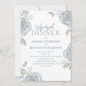 Invitation Dîner de répétition Dusty Rose Floral Rose d'aquar (Devant)