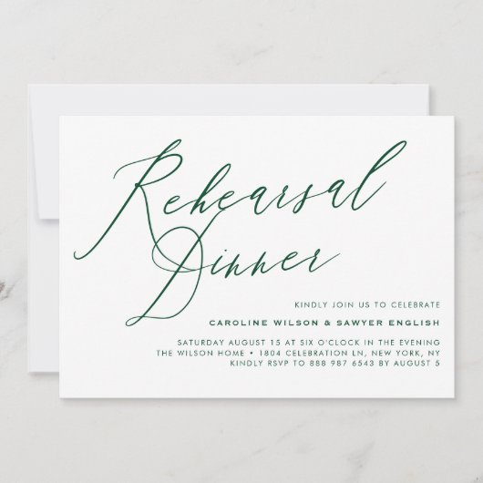 Invitation Dîner de répétition écologique (Devant)