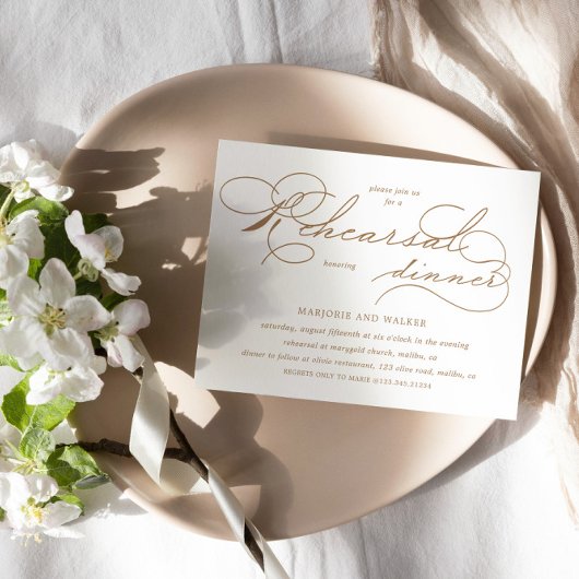 Invitation Dîner de répétition économique de typographie luxu