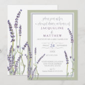Invitation Dîner de répétition Écran floral Lavender (Devant / Derrière)