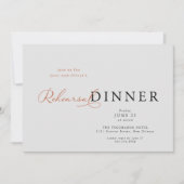 Invitation Dîner de répétition élégant (Devant)