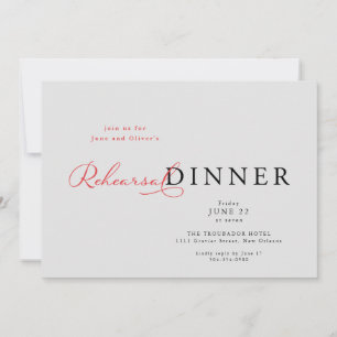 Invitation Dîner de répétition élégant