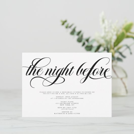 Invitation Dîner de répétition élégant (Debout devant)