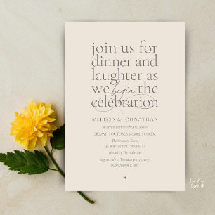 Invitation Dîner de répétition élégant Amour & Rire Minimal