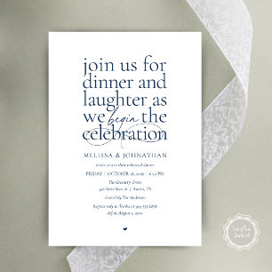 Invitation Dîner de répétition élégant Amour & Rire Minimal