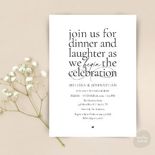 Invitation Dîner de répétition élégant Amour & Rire Minimal