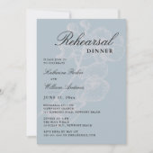 Invitation Dîner de répétition Elégant bleu Dusty (Devant)