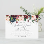 Invitation Dîner de répétition élégant Burgundy+Navy (Debout devant)