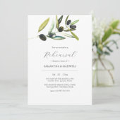 Invitation Dîner de répétition élégant de la branche d'olivie (Debout devant)