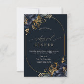 Invitation Dîner de répétition élégant de la Marine (Devant)