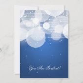 Invitation Dîner de répétition élégant et bleu étincelant (Dos)