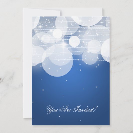 Invitation Dîner de répétition élégant et bleu étincelant (Dos)