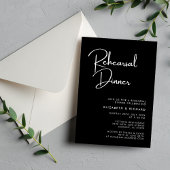 Invitation Dîner de répétition élégant et moderne noir et bla