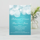 Invitation Dîner de répétition élégant et turquoise brillant (Debout devant)