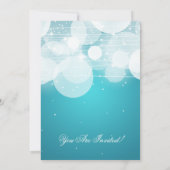 Invitation Dîner de répétition élégant et turquoise brillant (Dos)