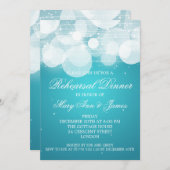 Invitation Dîner de répétition élégant et turquoise brillant (Devant / Derrière)