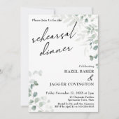 Invitation Dîner de répétition Elégant et verdure (Devant)