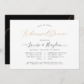 Invitation Dîner De Répétition Élégant, Faux Gold Luxe Script (Devant / Derrière)
