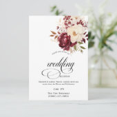 Invitation Dîner de répétition Elégant Fleurs Blanches Bourgo (Debout devant)