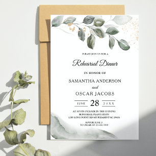 Invitation Dîner de répétition Elegant Greenery