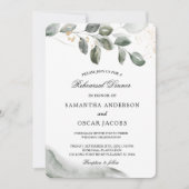 Invitation Dîner de répétition Elegant Greenery  (Devant)