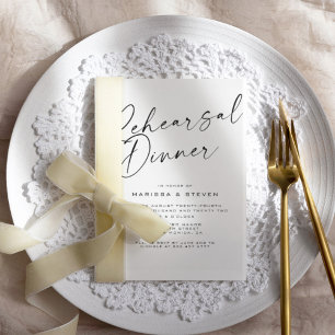 Invitation Dîner de Répétition Élégant la Veille du Mariage