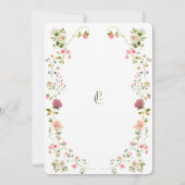 Invitation Dîner de répétition élégant Mariage vert (Dos)