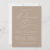 Invitation Dîner de répétition élégant moderne script taupe (Devant)
