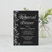Invitation Dîner de répétition élégant noir et blanc (Debout devant)