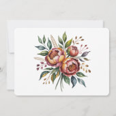 Invitation Dîner de répétition Elégant Orange Watercolor Peon (Dos)