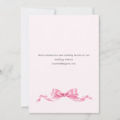 Invitation Dîner de répétition élégant Pink Bow (Dos)